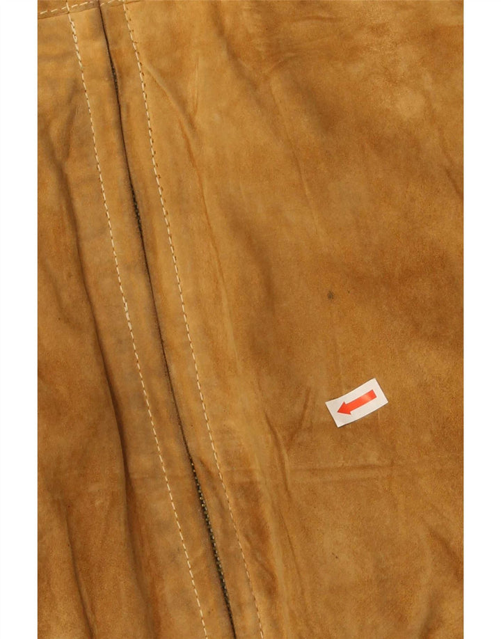 Jaqueta bomber masculina vintage de camurça IT 50 grande bege