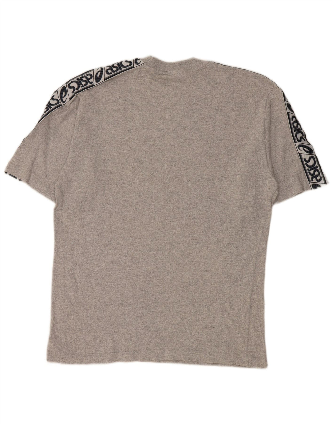 Camiseta gráfica masculina Asics Top cinza médio algodão colorblock