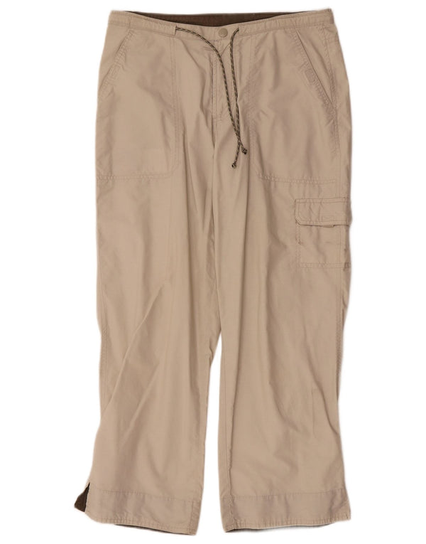Columbia Calça feminina larga cargo cargo pequena W27 L24 algodão bege