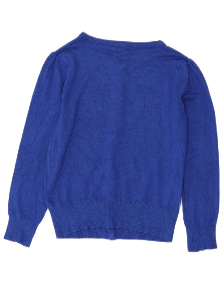 Suéter cardigã feminino MARKS & SPENCER UK 8 pequeno azul viscose