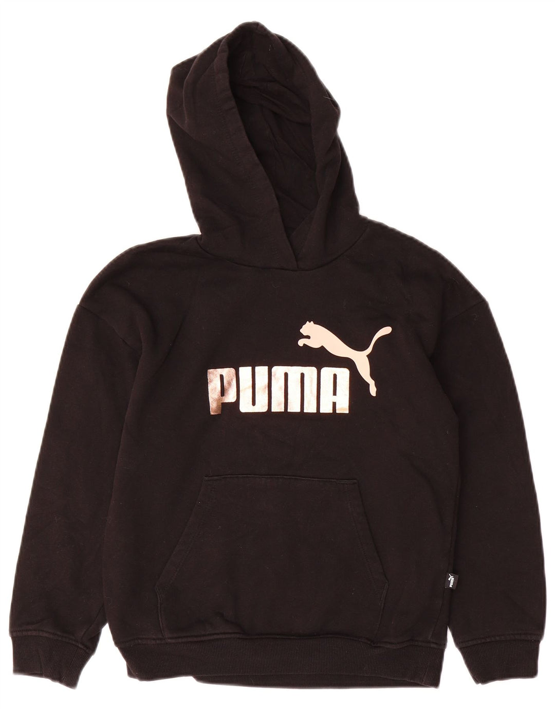 Jumper com capuz gráfico feminino PUMA 11-12 anos algodão preto