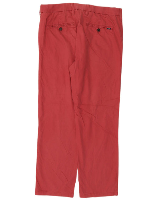 Calça masculina reta regular Marks & Spencer W32 L28 algodão rosa