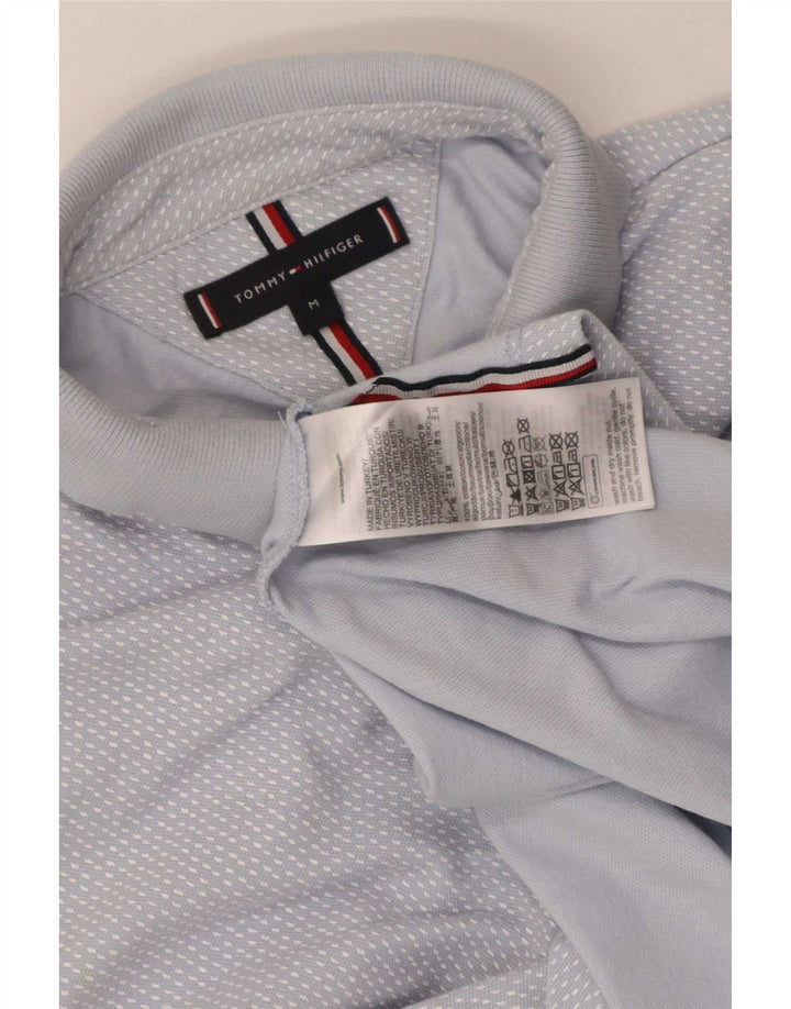 Camisa polo masculina Tommy Hilfiger algodão manchado azul médio
