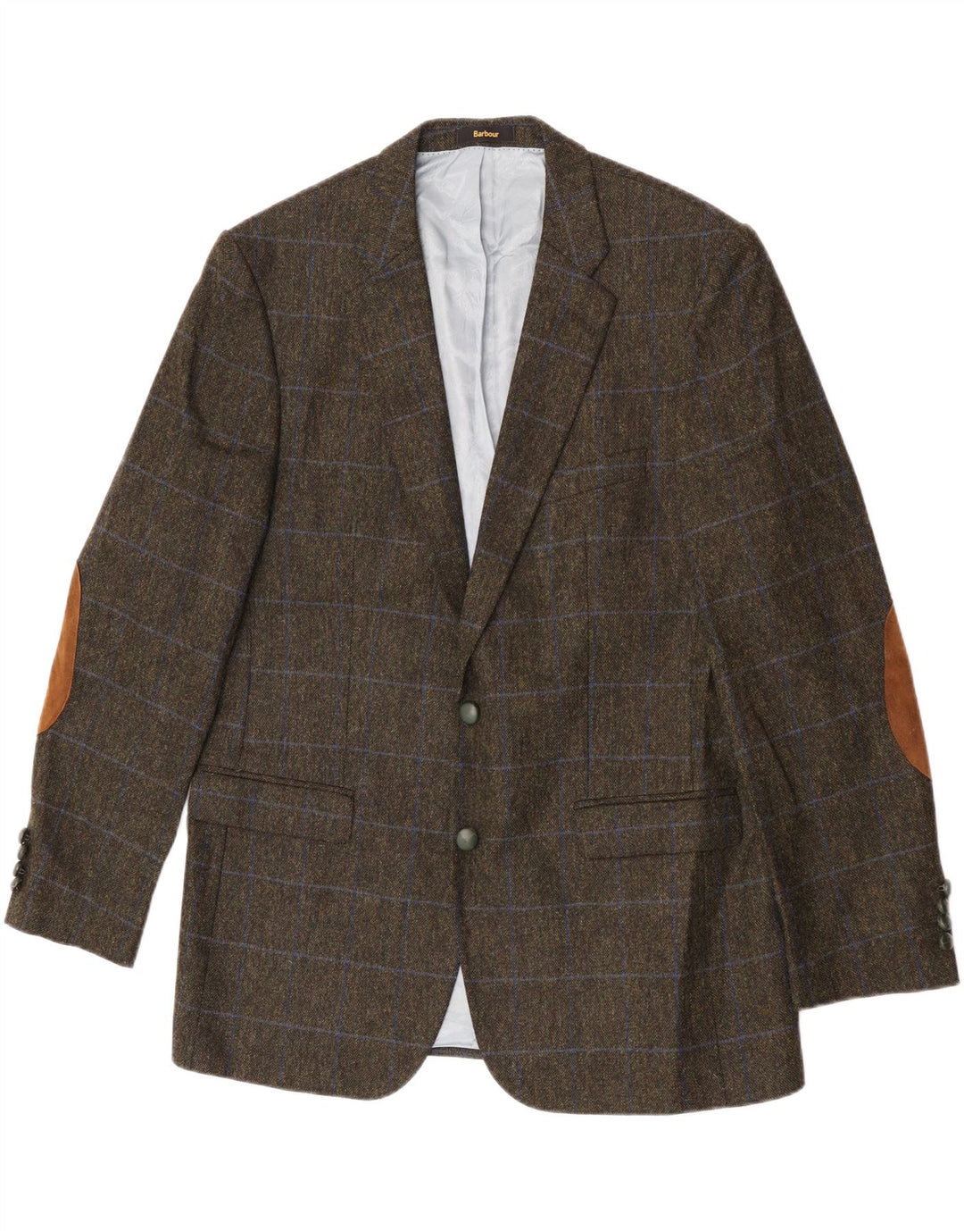 Jaqueta blazer masculina Barbour com 2 botões Reino Unido 44 grande lã xadrez verde