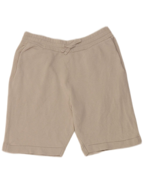 Zara Mens Sport Shorts Médio Bege Algodão