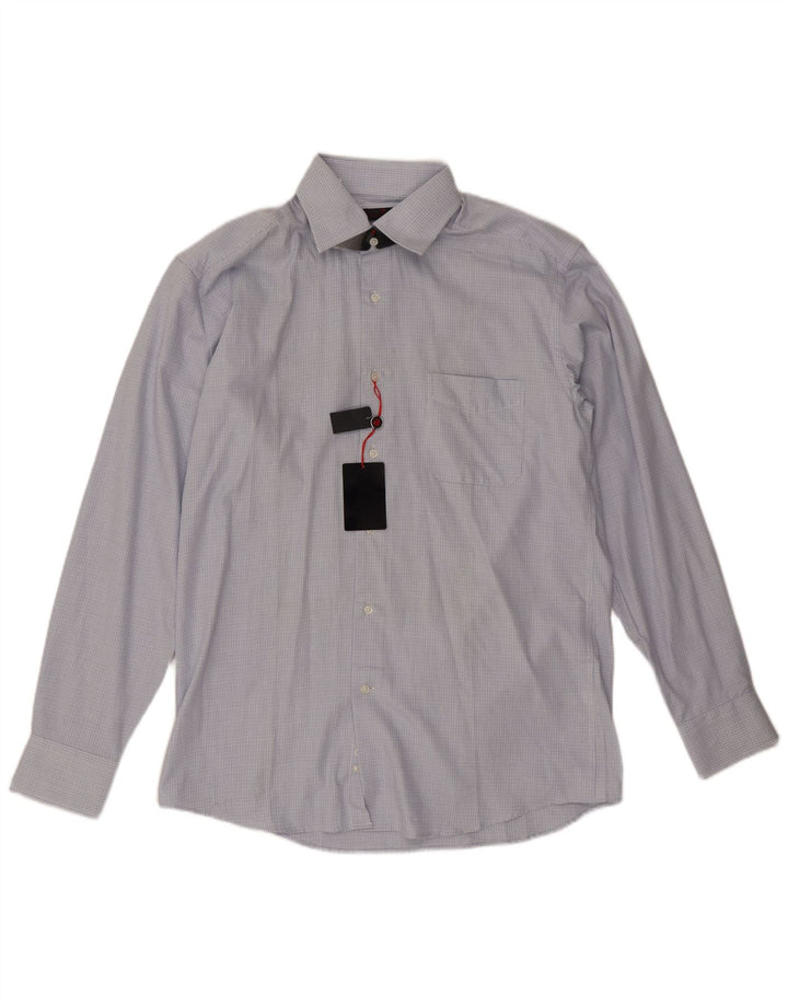 Camisa masculina de flanela Pierre Cardin de algodão xadrez azul médio