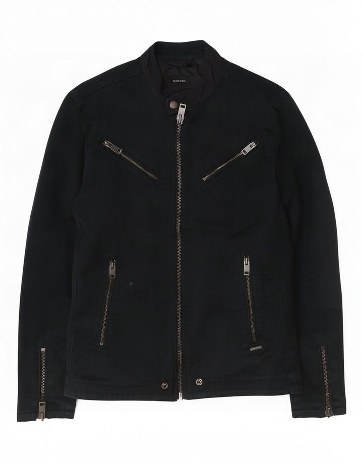 Diesel Mens Biker Jacket UK 36 Pequeno Algodão Azul Marinho