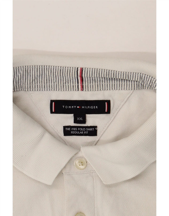 TOMMY HILFIGER Mens Regular Fit Polo Shirt 2XL White Cotton Vintage Tommy Hilfiger and Second-Hand Tommy Hilfiger from Messina Hembry 