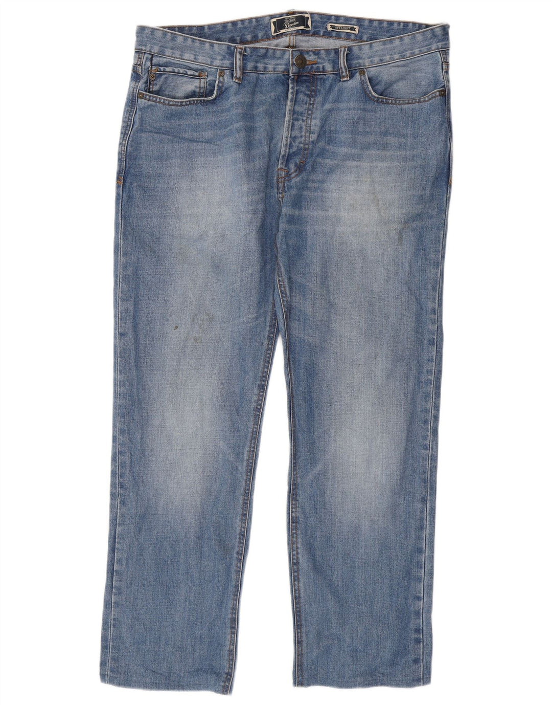 Calça jeans reta masculina Fat Face W38 L29 algodão azul