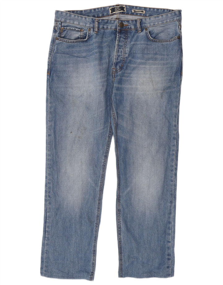 Calça jeans reta masculina Fat Face W38 L29 algodão azul