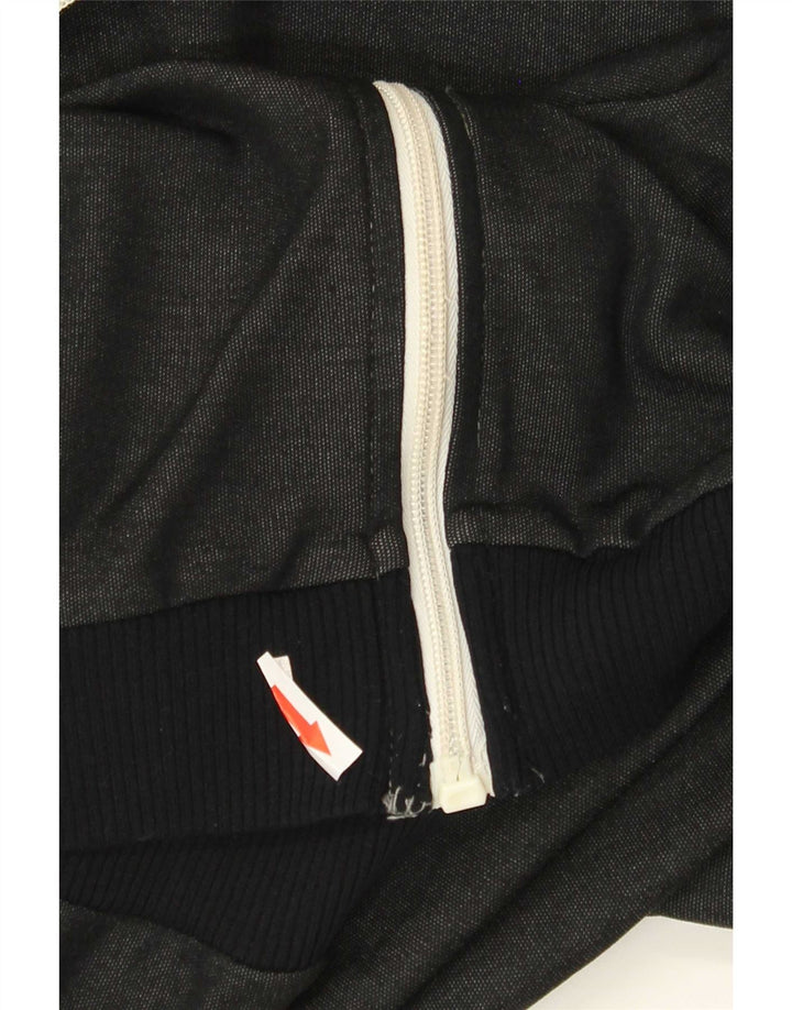 Jaqueta vintage masculina com agasalho gráfico médio preto
