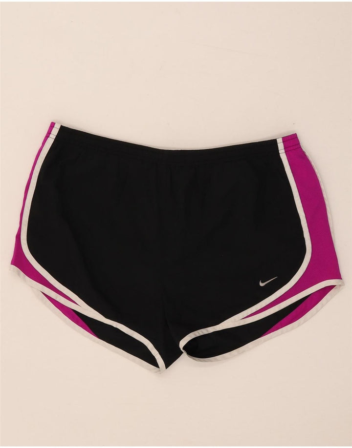 Shorts esportivos femininos Nike UK 14 médio preto colorblock poliéster