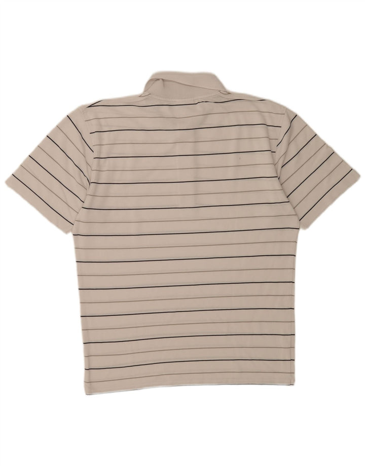Camisa polo masculina Lacoste tamanho 4 médio branco listrado