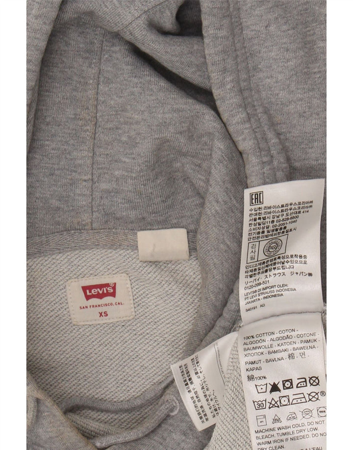 LEVI'S Mens Graphic Hoodie Jumper XS Algodão Cinza