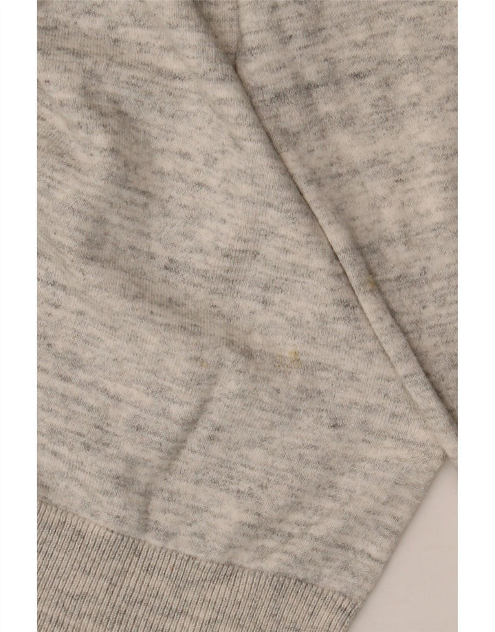 Suéter masculino Marks & Spencer com gola polo e algodão manchado cinza grande