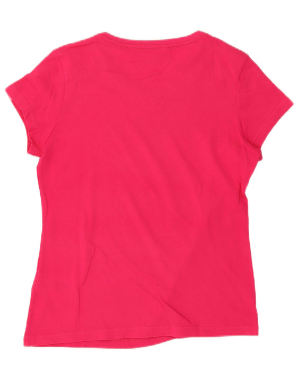 Camiseta Adidas Feminina Climalite Graphic Top UK 12/14 Médio Algodão Rosa