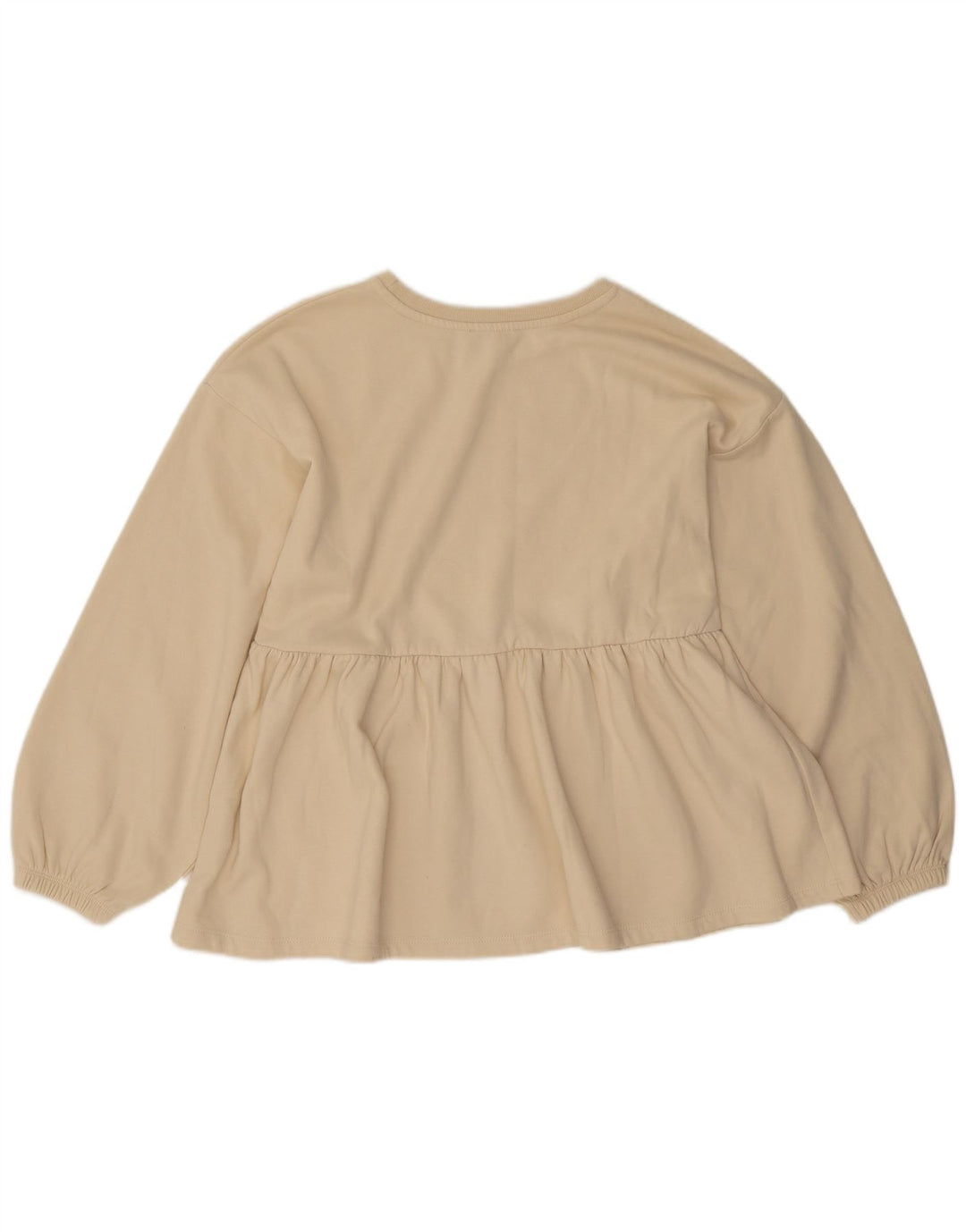 Zara moletom feminino jumper UK 14 médio algodão branco