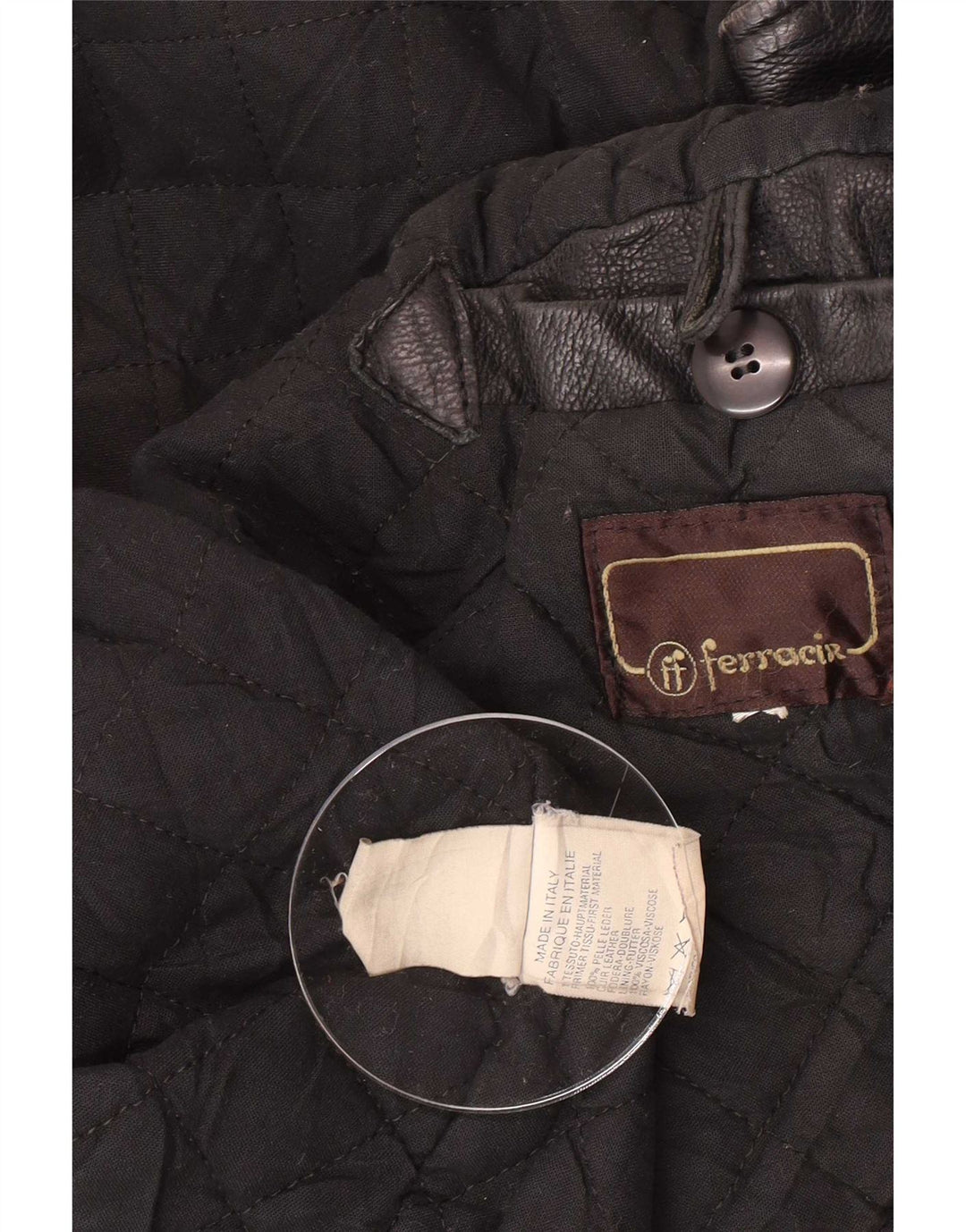 Jaqueta de couro masculina vintage UK 42 XL preta