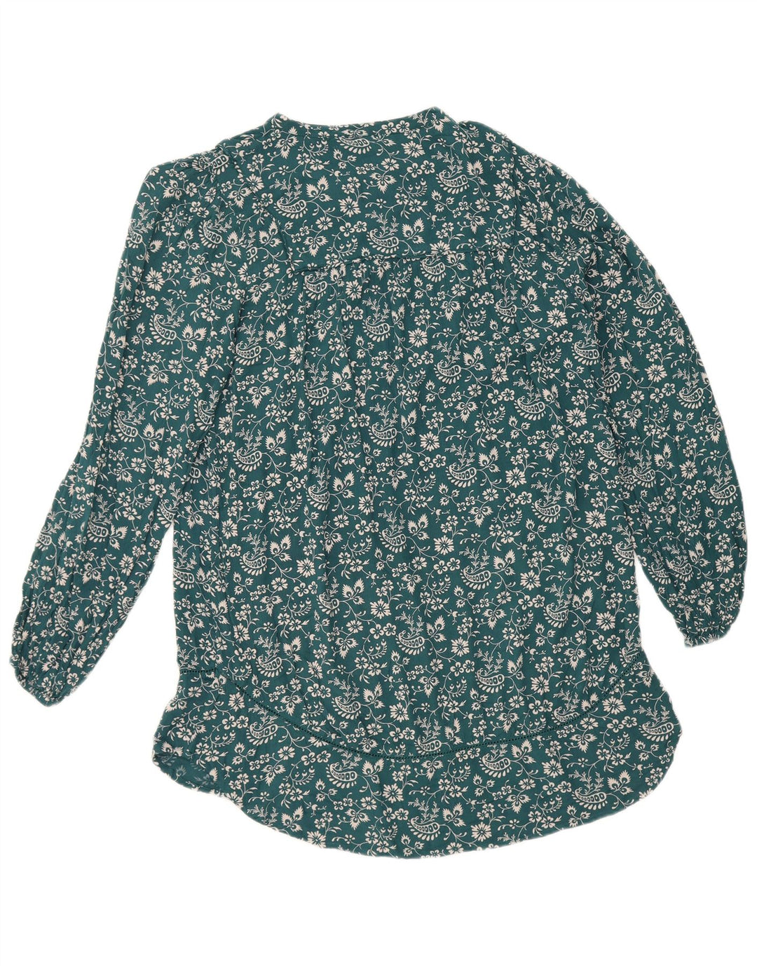 Vestido básico feminino Fat Face UK 12 viscose floral azul médio