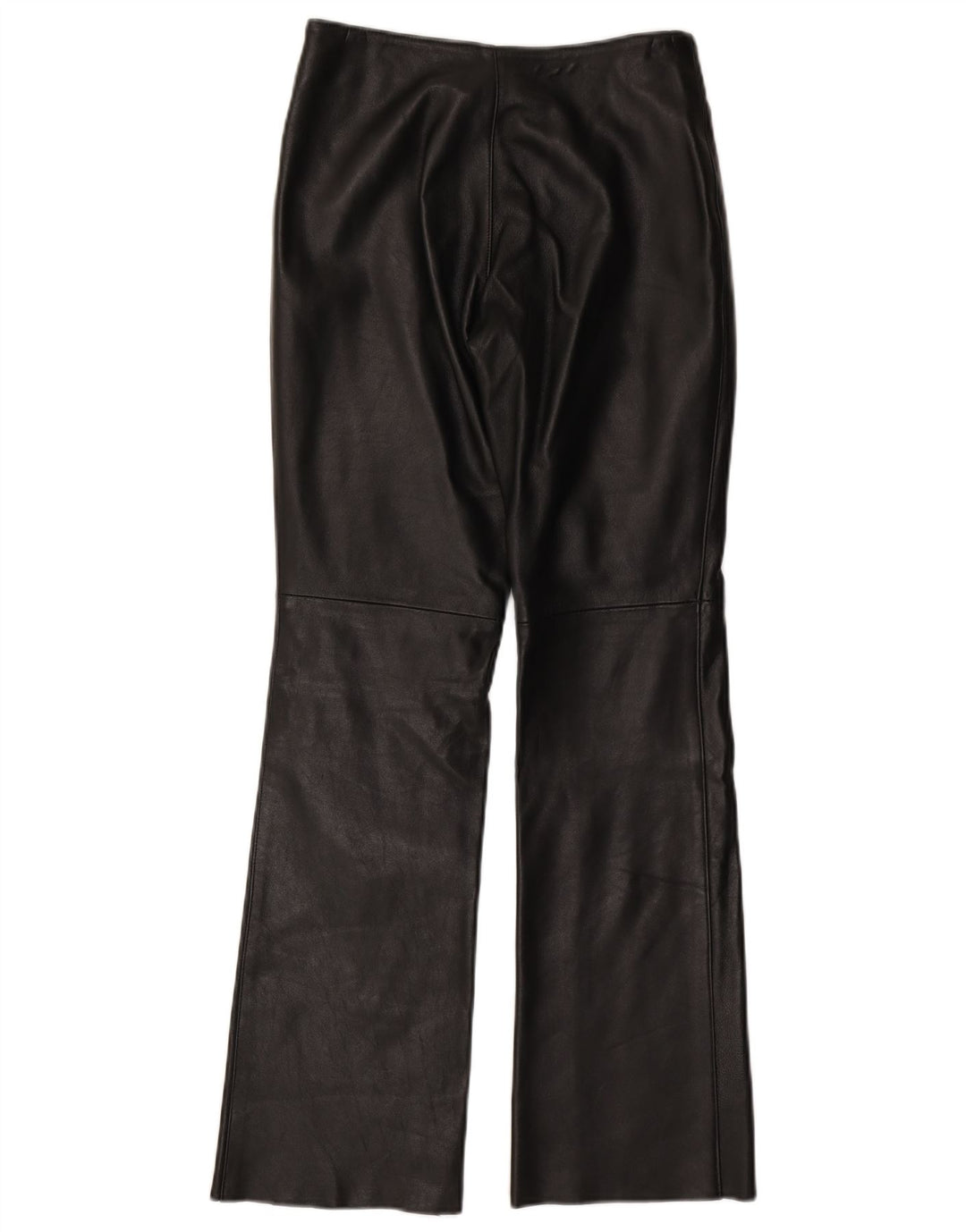 Calças de couro femininas VINTAGE UK 10 pequenas W27 L31 pretas