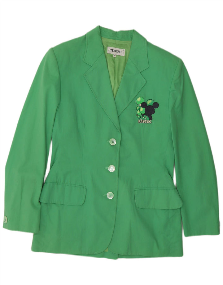 Jaqueta blazer feminina Iceberg Mickey Mouse gráfica IT 46 grande verde