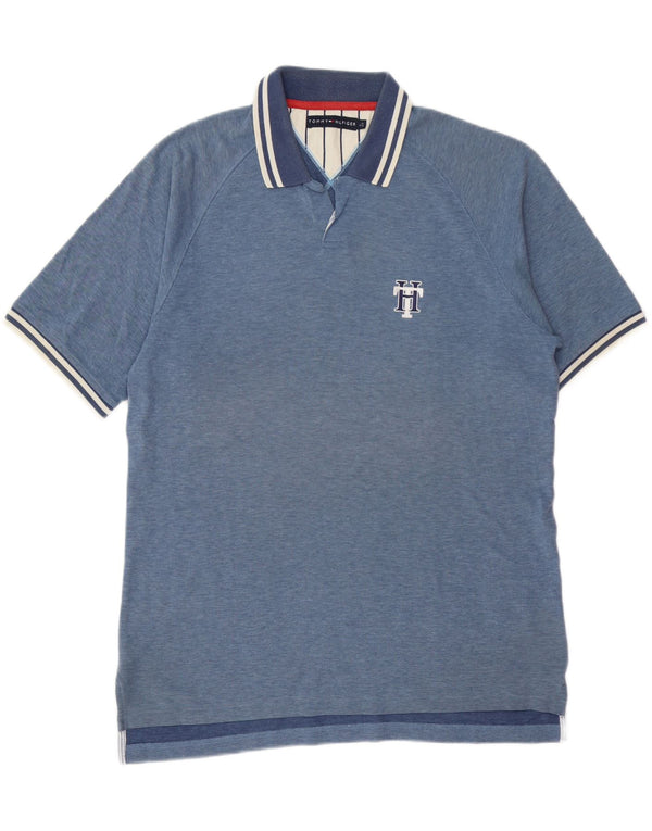 Camisa polo masculina TOMMY HILFIGER grande algodão azul