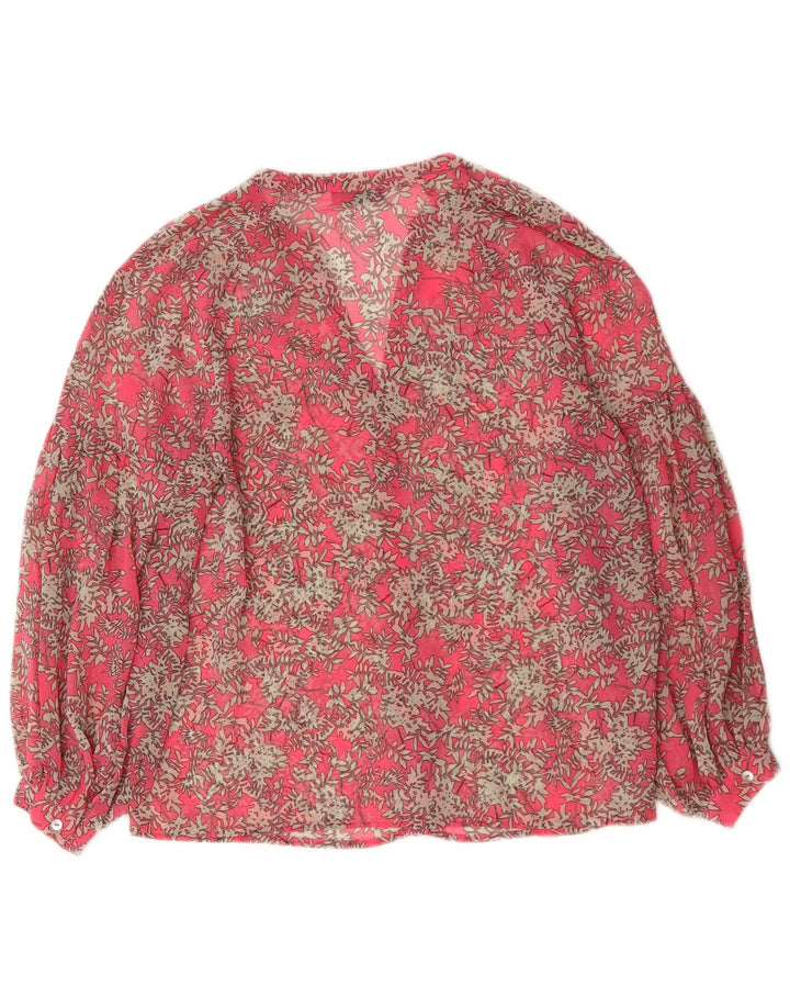 Blusa feminina MINT VELVET transparente Reino Unido 12 médio rosa floral