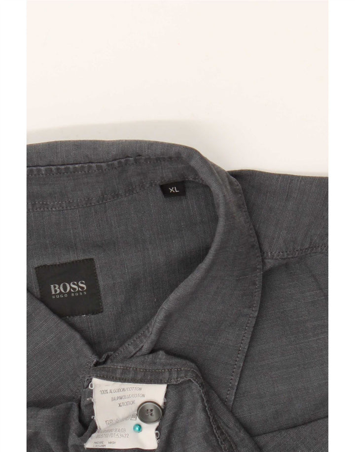 Camiseta Masculina Hugo Boss Manga Curta XL Cinza Algodão