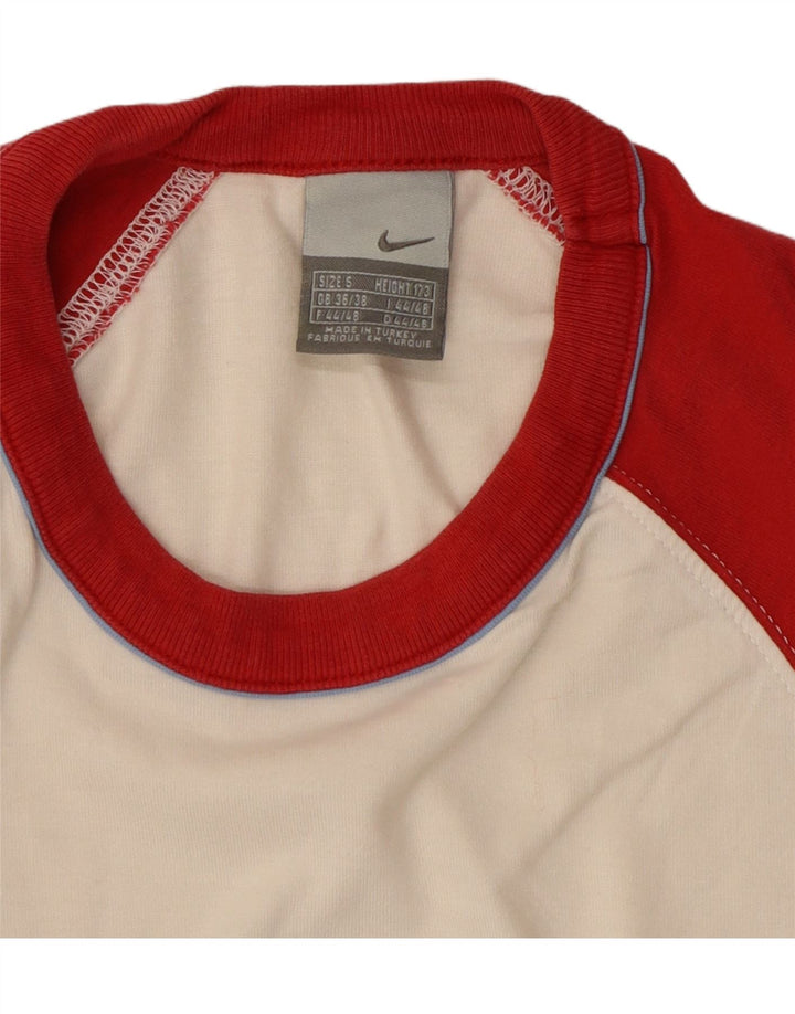 Camiseta gráfica masculina NIKE UK 36/38 pequena branca colorblock