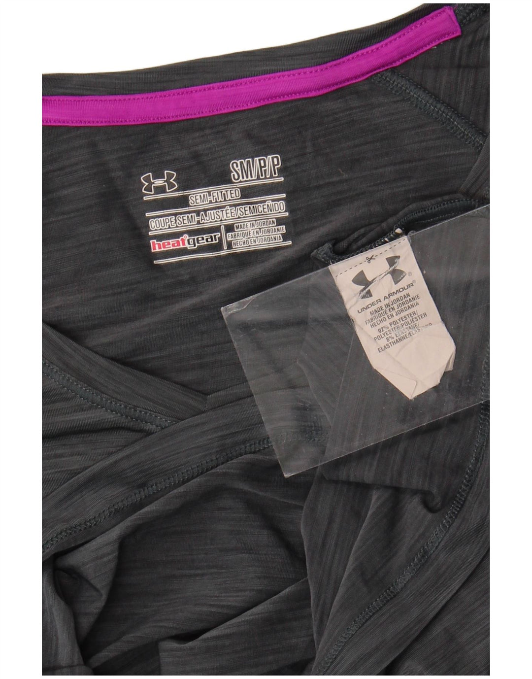 Camiseta feminina Under Armour Heat Gear Top UK 10 poliéster cinza pequeno