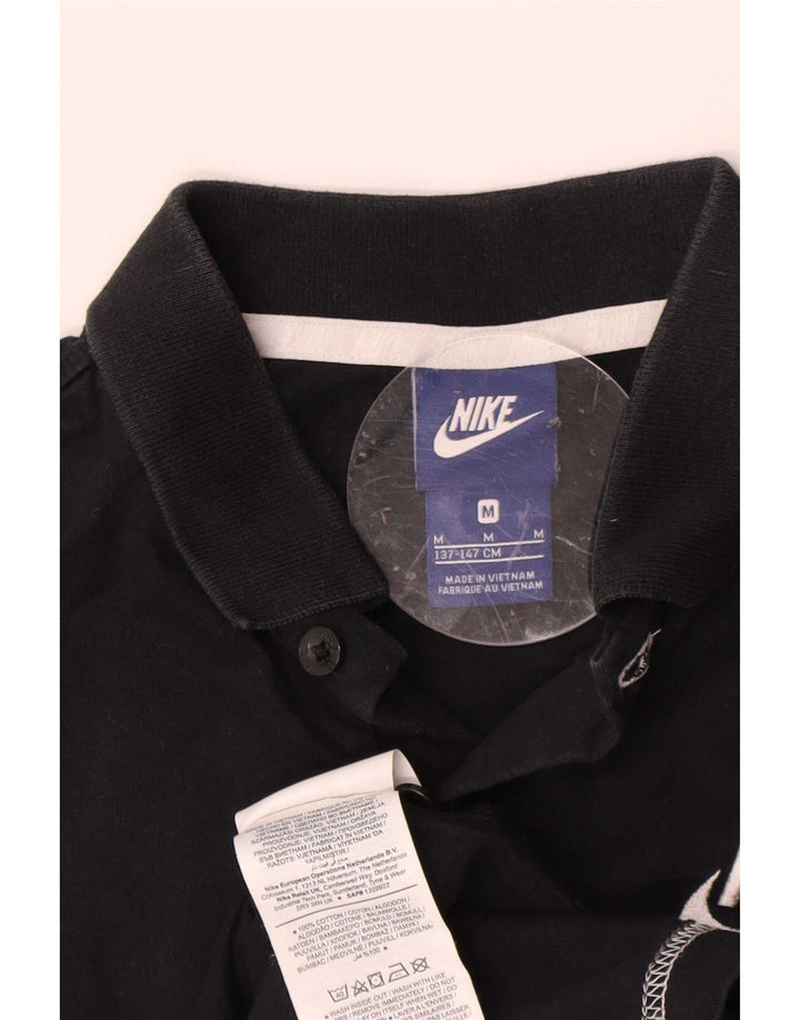 Camisa polo Nike Boys 10-11 anos médio preto algodão