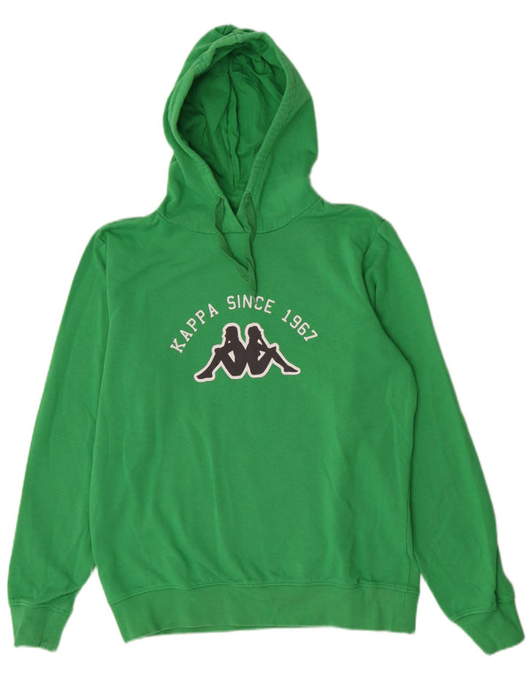 Kappa Mens Graphic Hoodie Jumper Médio Algodão Verde