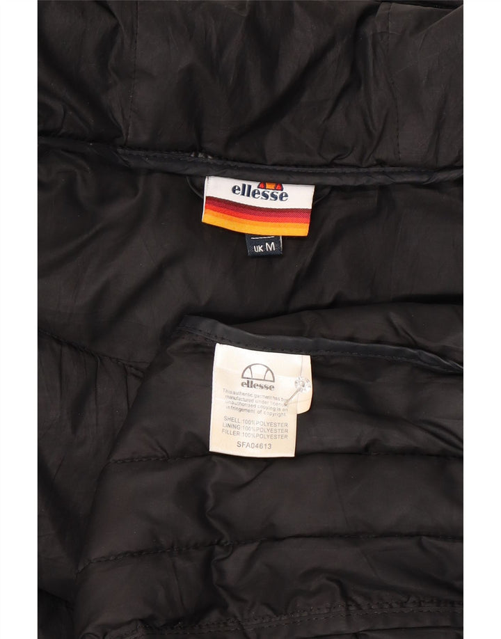 Jaqueta masculina acolchoada com capuz Ellesse UK 38 poliéster manchado preto médio