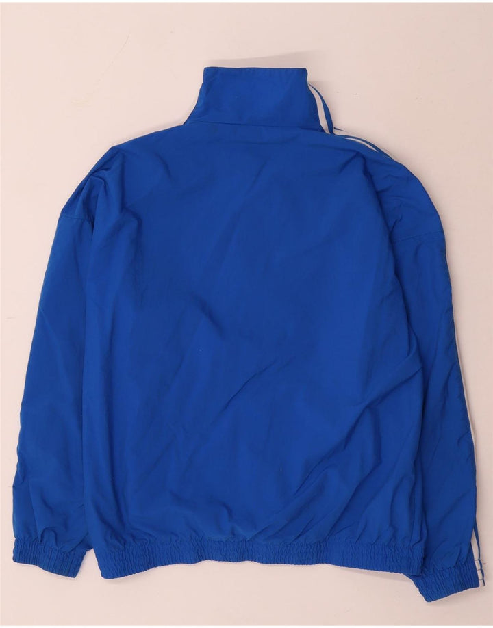 Adidas Womens Tracksuit Top Jacket UK 12 Médio Azul Nylon