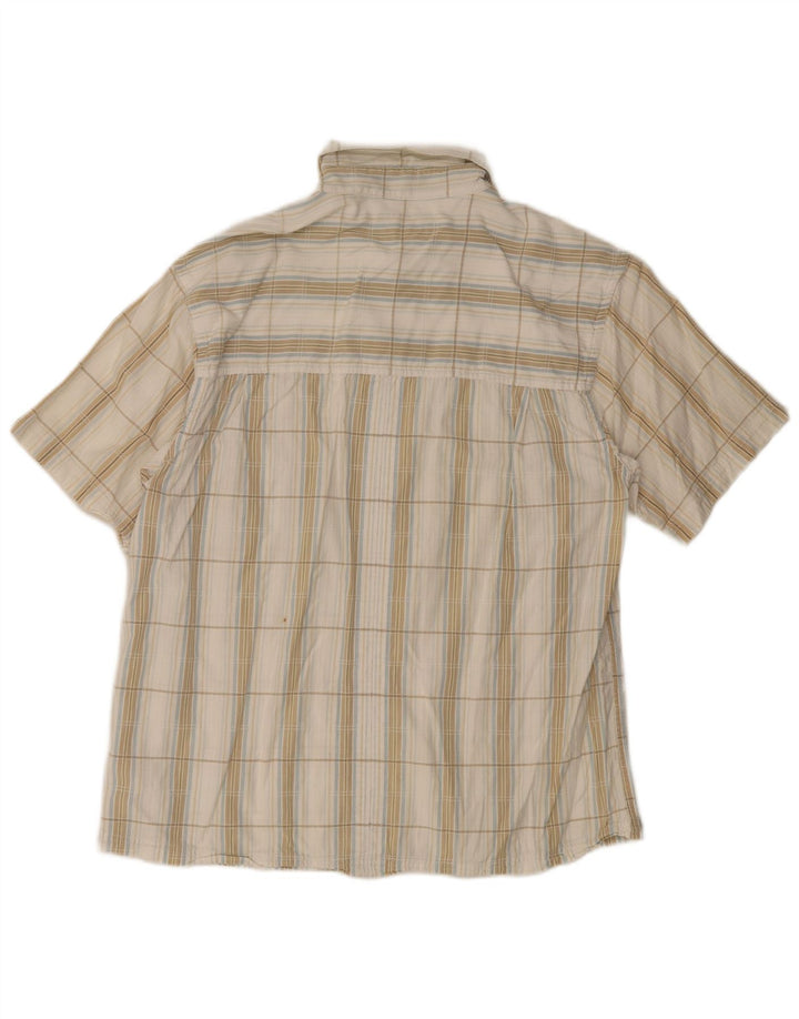 Camisa Masculina Wrangler de Manga Curta XL Xadrez Branco Algodão