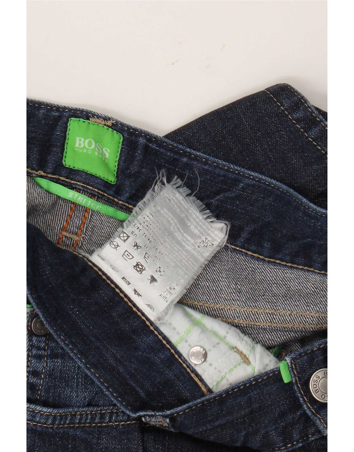 Hugo Boss Calça jeans reta masculina W34 L32 azul marinho