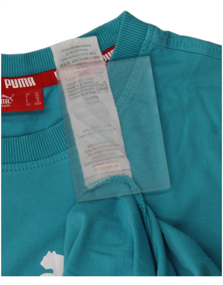 Camiseta PUMA Meninos Graphic 13-14 Anos Azul Algodão