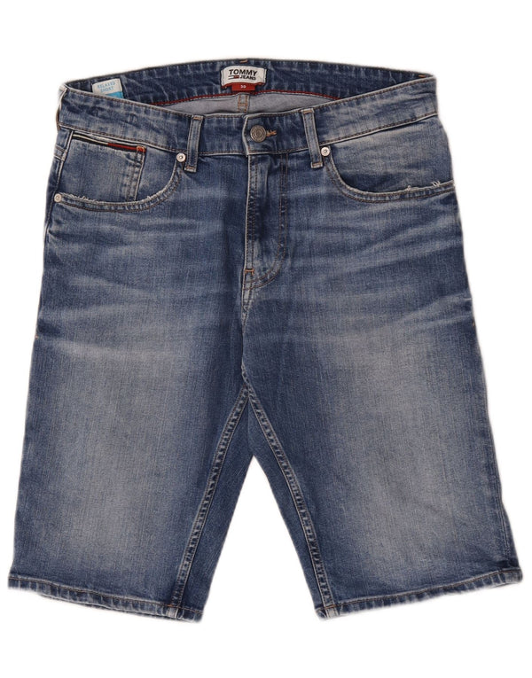 Shorts jeans masculino Tommy Hilfiger com ajuste relaxado W30 algodão azul médio