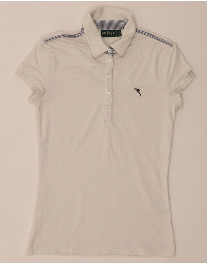 Camisa polo feminina Chervo IT 42 poliamida branca média