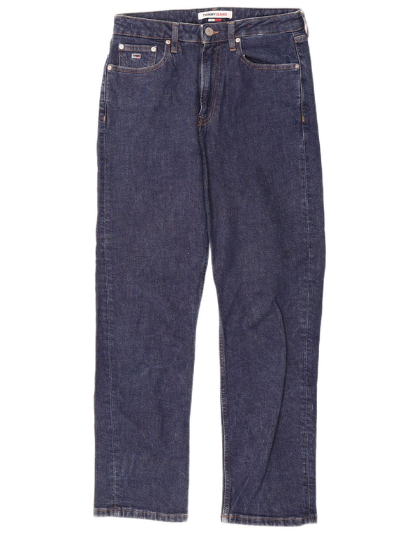 Jeans retos de cintura alta feminino Tommy Hilfiger W27 L28 algodão azul