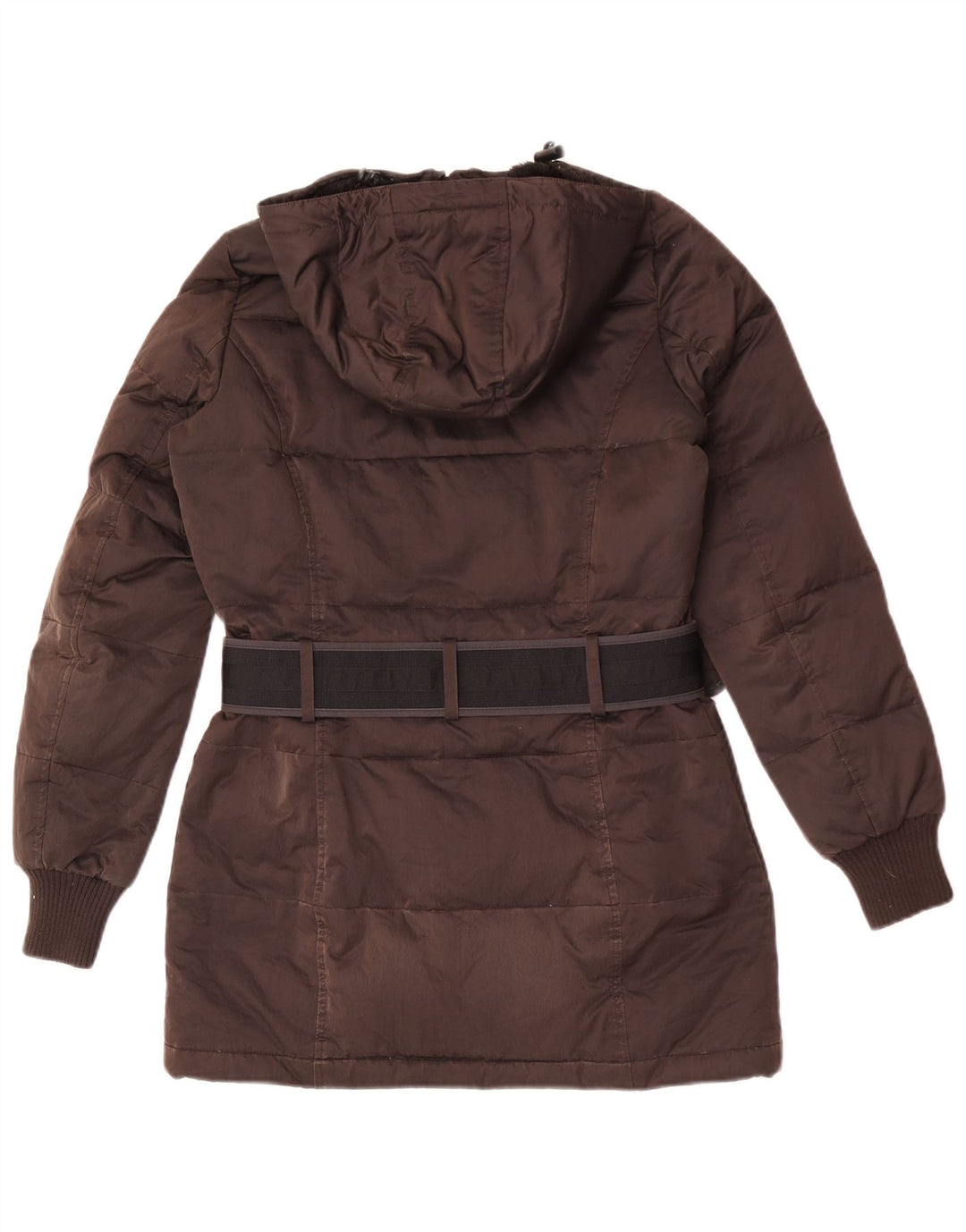 Jaqueta feminina acolchoada com capuz e capuz Refrigue UK 6 XS marrom poliéster