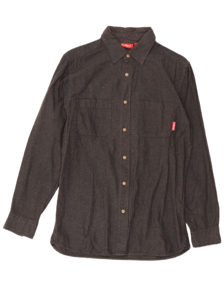 Camisa masculina KICKERS algodão cinza médio