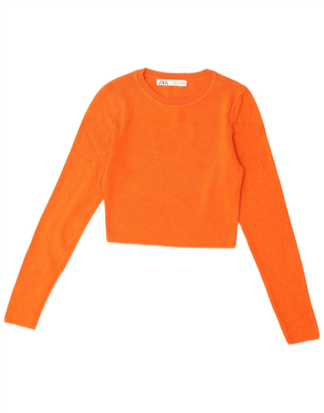 Suéter feminino ZARA com gola canoa e gola redonda, tamanho 8, pequeno, laranja