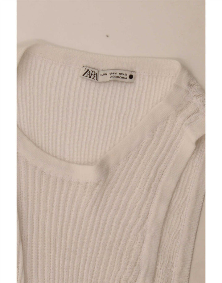 Zara Womens Vest Top UK 14 Médio Branco