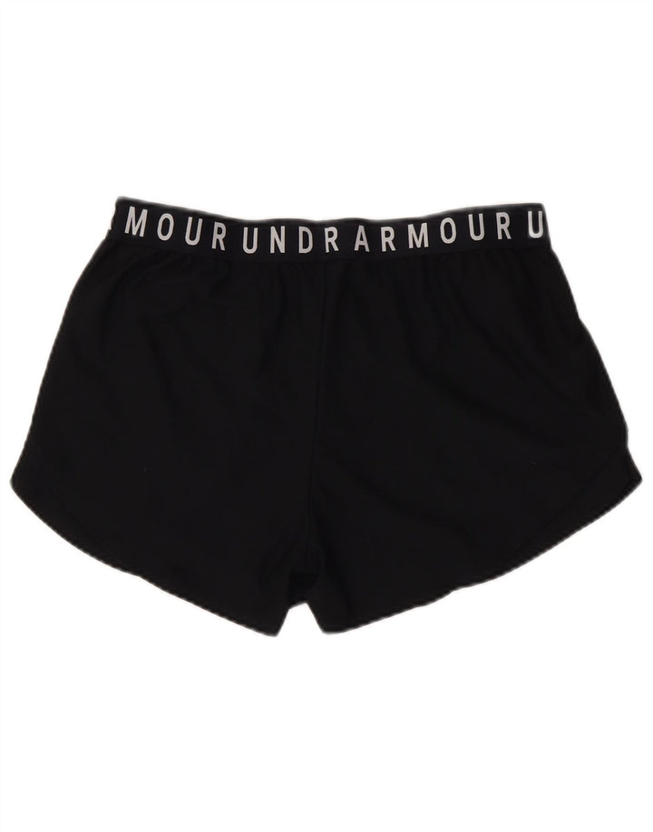 Shorts esportivos femininos Under ARMOUR Heat Gear Graphic UK 14 grandes pretos