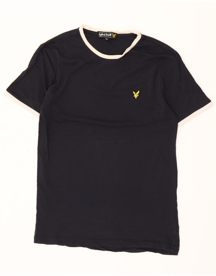 Camiseta masculina LYLE & SCOTT Top médio algodão azul marinho