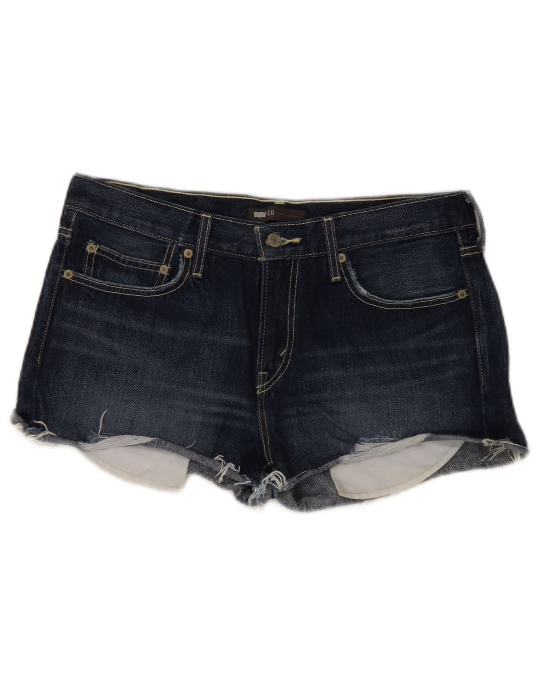 Shorts jeans feminino Levi's US 10 grande W34 algodão azul marinho