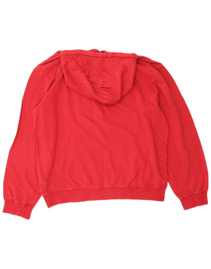 CHAMPION Mens Graphic Hoodie Jumper XL Algodão Vermelho