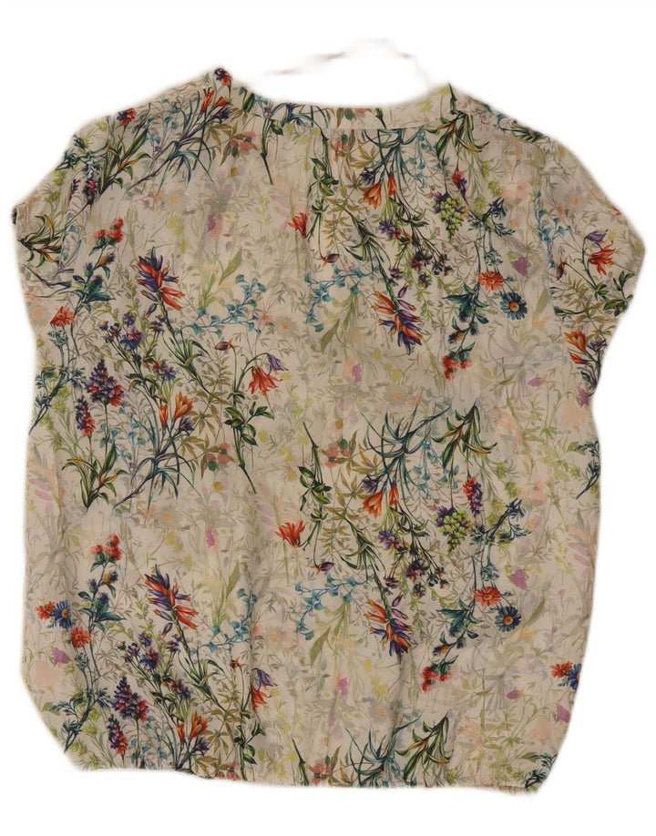 Blusa feminina Zara UK 12 poliéster floral multicolorido médio