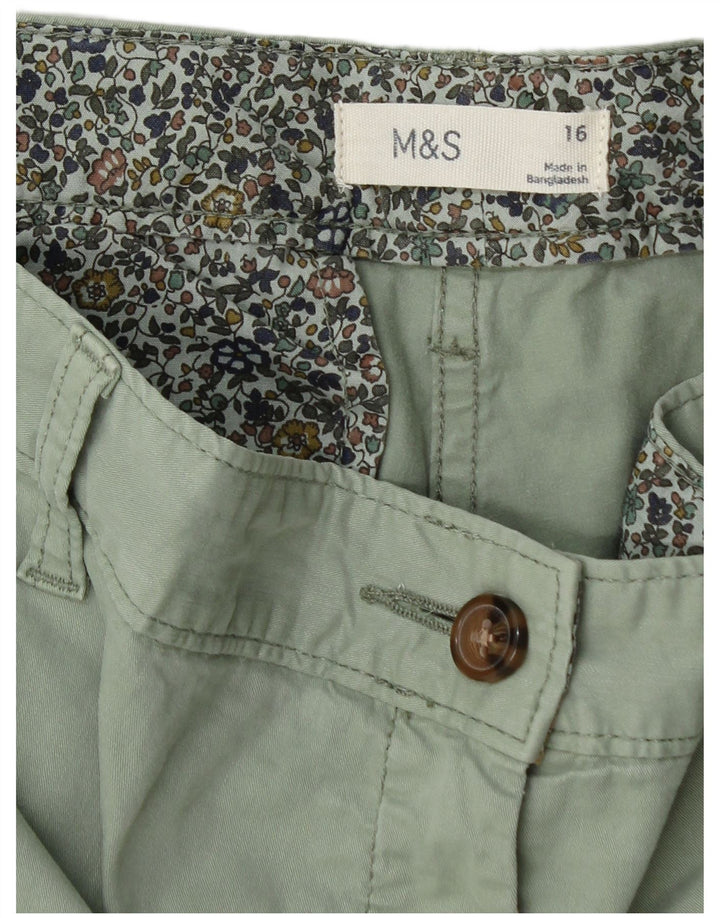 Shorts Chino Feminino Marks & Spencer Reino Unido 16 Grande W38 Verde